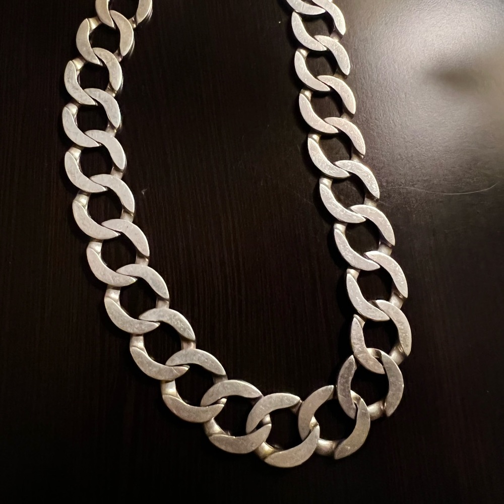 Heavy sterling silver parisina choker necklace